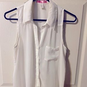 White Button Down with Open Back